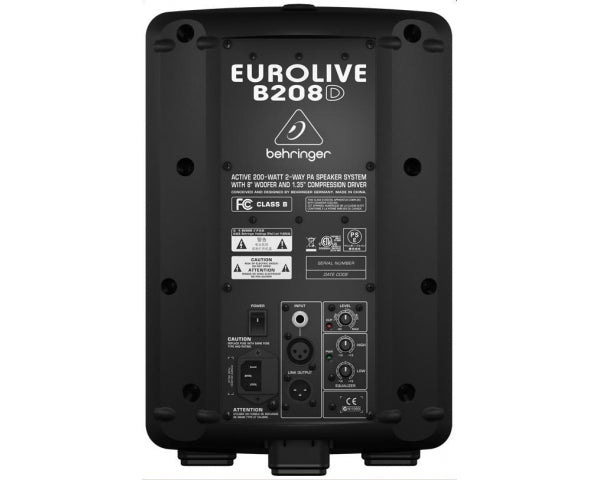 BEHRINGER B208D EUROLIVE CASSA ATTIVA AMPLIFICATA 200 WATT WOOFER 8" DRIVER 1,75" EQUALIZZATORE 2 BANDE - TechSoundSystem.com
