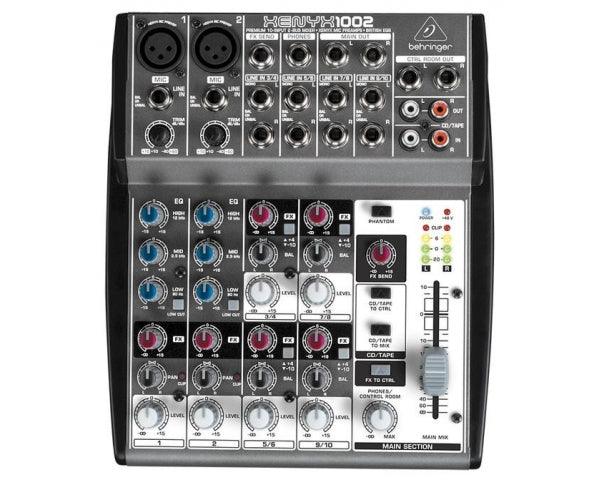 BEHRINGER XENYX 1002 PRO MIXER ANALOGICO AUDIO PASSIVO 10 CANALI CON PHANTOM POWER +48V - TechSoundSystem.com