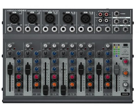 BEHRINGER XENYX-1002B MIXER AUDIO PASSIVO 12 CANALI PHANTOM POWER +48V ANCHE A BATTERIE - TechSoundSystem.com