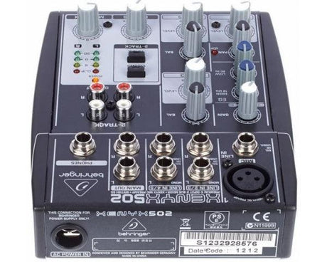 BEHRINGER XENYX-502 PRO MIXER PASSIVO 5 CANALI INGRESSO MICROFONO CON PHANTOM POWER +48V EQUALIZZATORE 2 BANDE - TechSoundSystem.com
