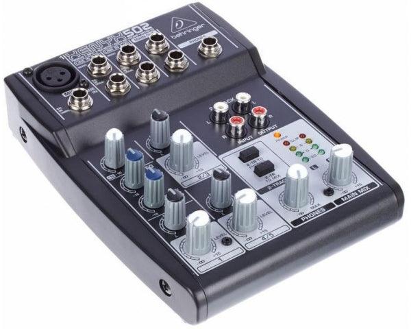 BEHRINGER XENYX-502 PRO MIXER PASSIVO 5 CANALI INGRESSO MICROFONO CON PHANTOM POWER +48V EQUALIZZATORE 2 BANDE - TechSoundSystem.com