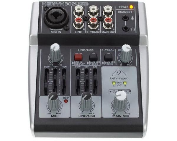 BEHRINGER XENYX 302USB MIXER PASSIVO 5 INGRESSI + INTERFACCIA AUDIO USB + SOFTWARE TRACKTION - TechSoundSystem.com