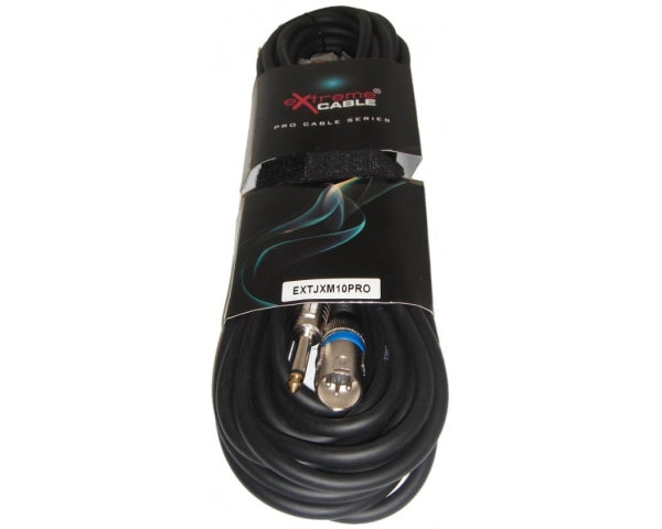 EXTREME JXM10PRO CAVO XLR MASCHIO - JACK MONO 1/4" 6.3mm CAVO AUDIO DI SEGNALE SCHERMATO 10 MT - TechSoundSystem.com
