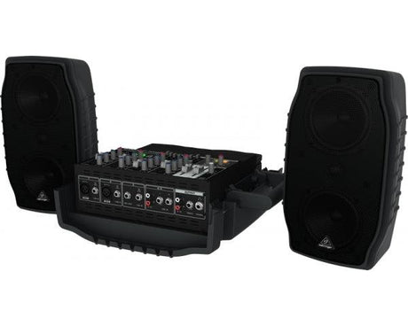 BEHRINGER PPA200 SISTEMA PORTATILE COMPATTO 5 CANALI 150 WATT CASSE + MIXER + MICROFONO +CAVI - TechSoundSystem.com