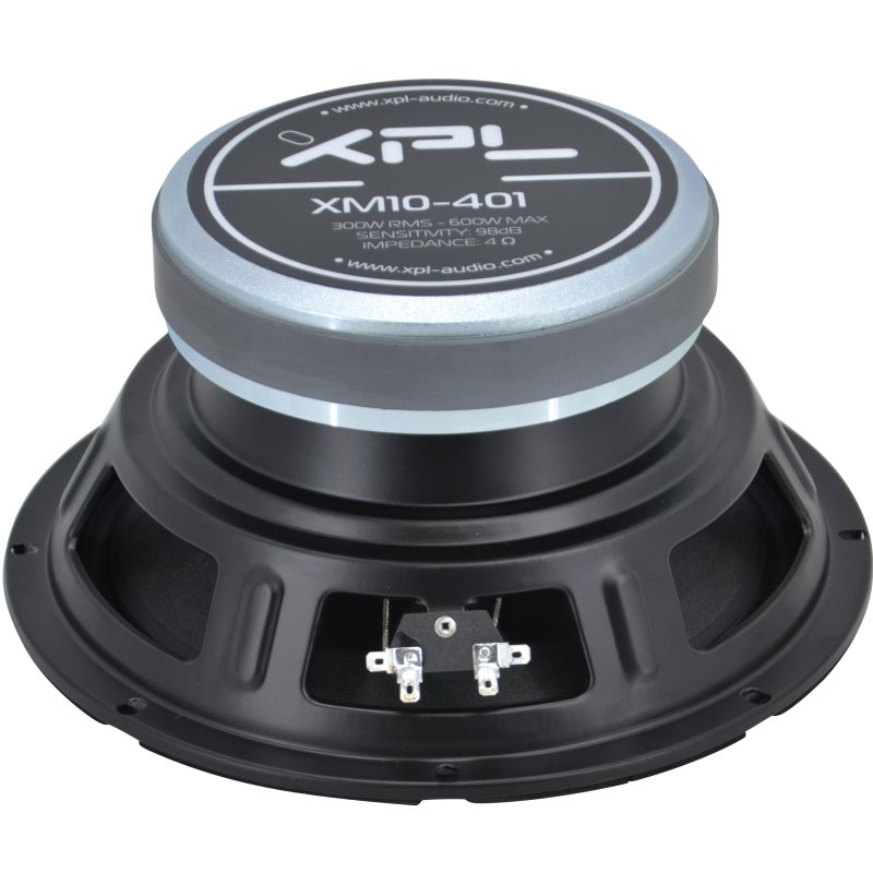 XPL XM10-401 - Midwoofer 10" Alta Efficenza 4ohm, 40W RMS, 95dB - Ogiva in Alluminio