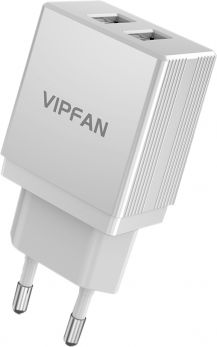 VIPFAN AC E2 Caricatore 2 x USB - 2,4A Rapido