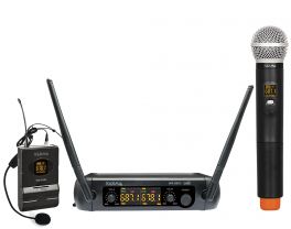 KARMA SET 8202PL Doppio radiomicrofono UHF con palmare ed archetto - 1 - Techsoundsystem.com