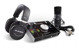 M-AUDIO M-TRACK 2x2 VOCAL STUDIO PRO KIT HOME RECORDING CON MICROFONO SCHEDA AUDIO USB CUFFIE E CAVO - 1 - Techsoundsystem.com