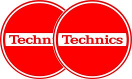 TECHNICS SLIPMATS TAPPETINI GIRADISCHI LOGO TECHNICS BREAK - ROSSO E BIANCO COPPIA TAPPETINI - 1 - Techsoundsystem.com