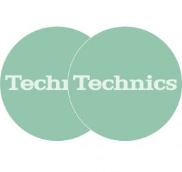 TECHNICS SLIPMATS TAPPETINI GIRADISCHI LOGO TECHNICS TURCHESE - BIANCO E TURCHESE COPPIA TAPPETINI - 1 - Techsoundsystem.com