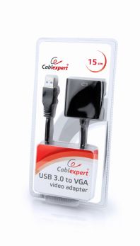 CABLEXPERT USB3 TO VGA VIDEO ADAPTER, BLACK, BLISTER - 1 - Techsoundsystem.com