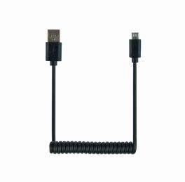 CABLEXPERT COILED MICRO-USB CABLE, 1.8 M, BLACK - 1 - Techsoundsystem.com
