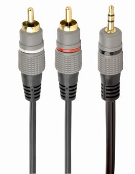 CABLEXPERT 3.5 MM STEREO PLUG TO 2*RCA PLUGS 1.5M CABLE, GOLD-PLATED CONNECTORS - 1 - Techsoundsystem.com