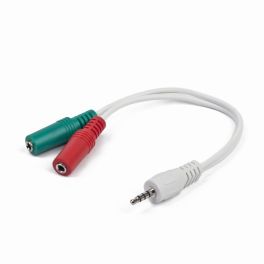 CABLEXPERT 3.5 MM 4-PIN PLUG TO 3.5 MM STEREO + MICROPHONE SOCKETS ADAPTER CABLE, WHITE - 1 - Techsoundsystem.com
