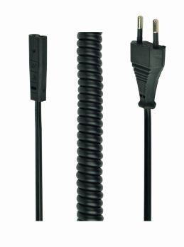 CABLEXPERT POWER CURLED CORD (C1), 2 X 0.75 SQ.MM, VDE APPROVED, 1.8 M - 1 - Techsoundsystem.com