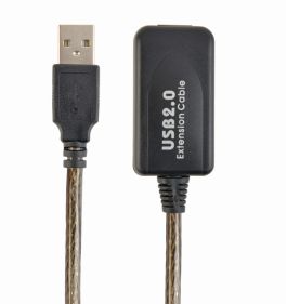 CABLEXPERT ACTIVE USB 2.0 EXTENSION CABLE, 10 M, BLACK - 1 - Techsoundsystem.com