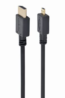 CABLEXPERT HDMI MALE TO MICRO D-MALE BLACK CABLE WITH GOLD-PLATED CONNECTORS, 1.8 M, BULK PACKAGE - 1 - Techsoundsystem.com